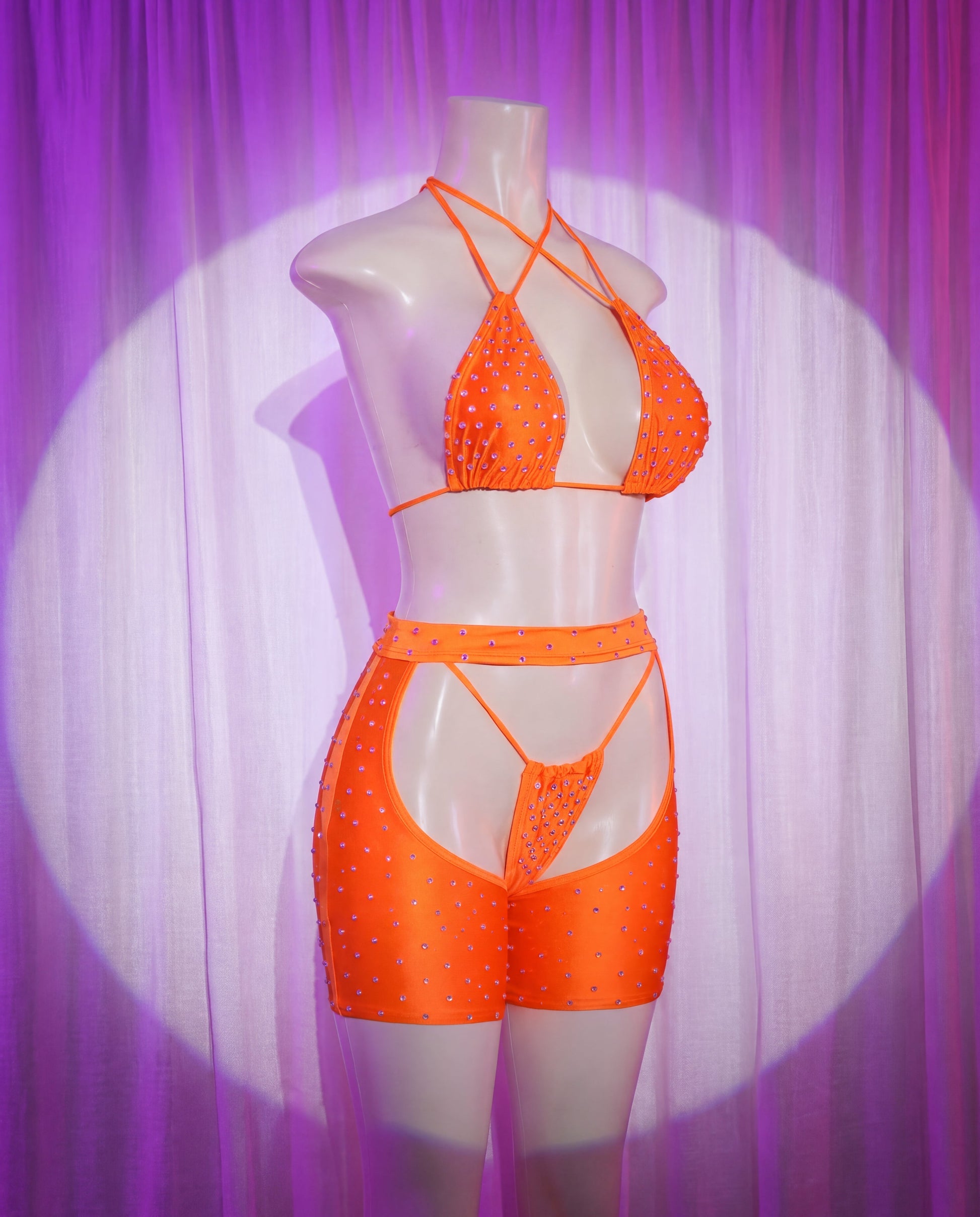 Cowgirl Stripper Outfit with Rhinestone Chaps – Rodeo – Lust Vault Nation